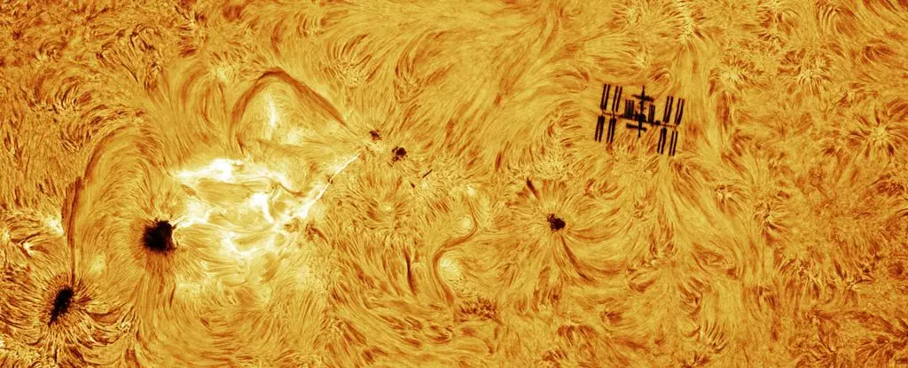 Capturing Cosmic Rarities: The Astounding Fusion of the ISS Transit and Solar Flares